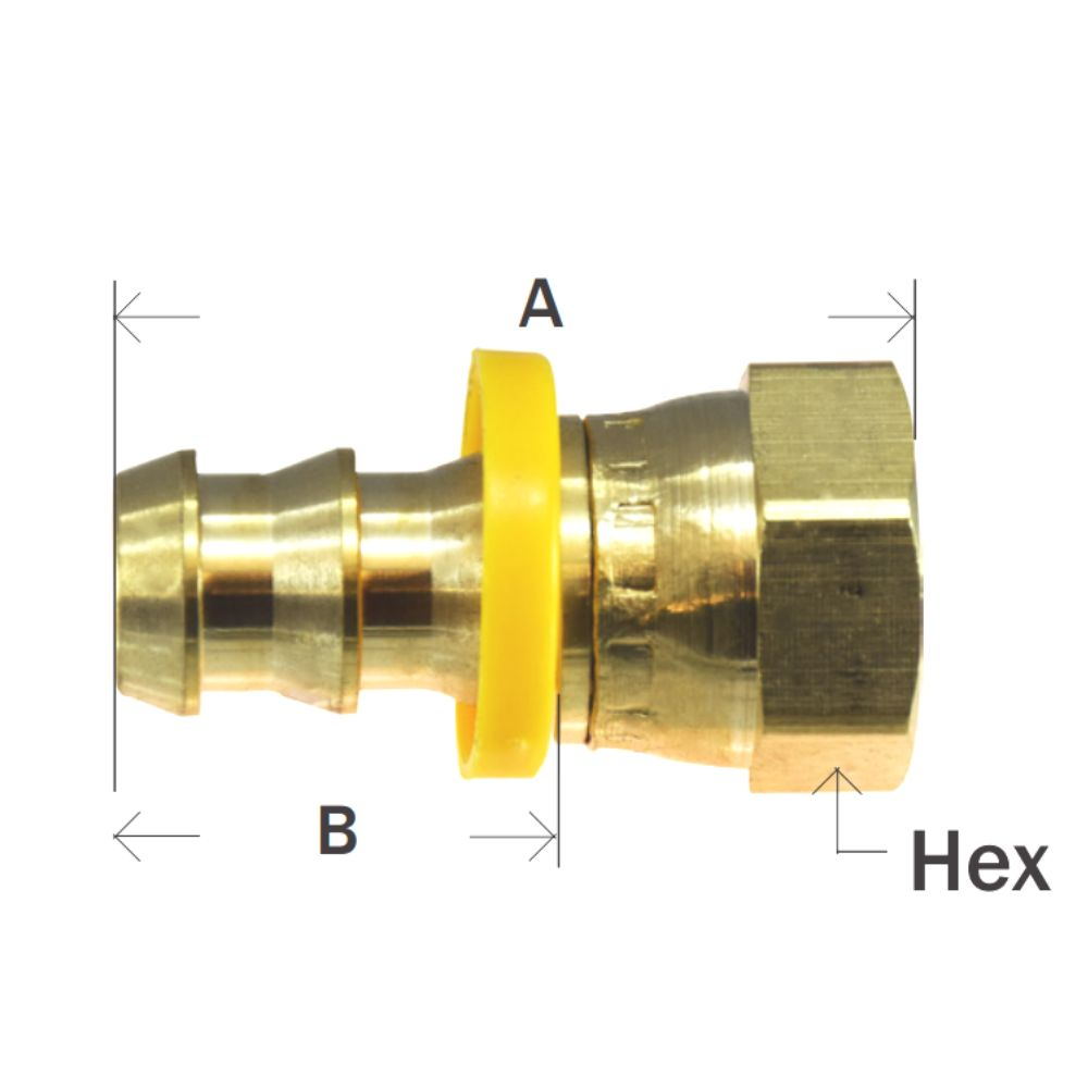 Brass Fitting Dual 45°/37° Female Swivel Push-On Adapter