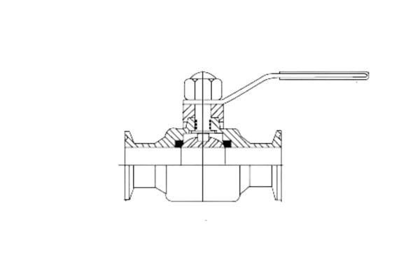 Sanitary Ball Valve drawing