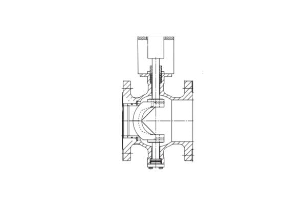 V port ball valve drawing