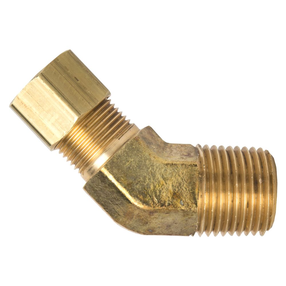 Lead Free Brass Compression Fittings - 45 Degree Elbows - 1/2