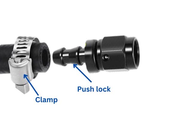 Push lock hose clamps