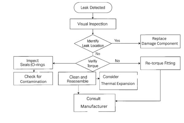hydraulic fitting Troubleshooting Flowchart