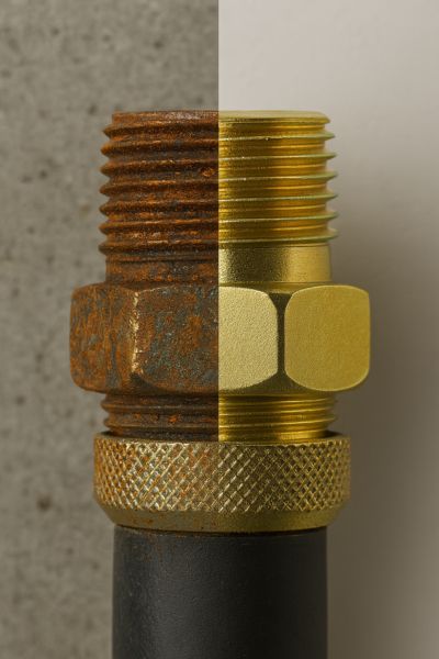 rust vs normal Hydraulic Fitting