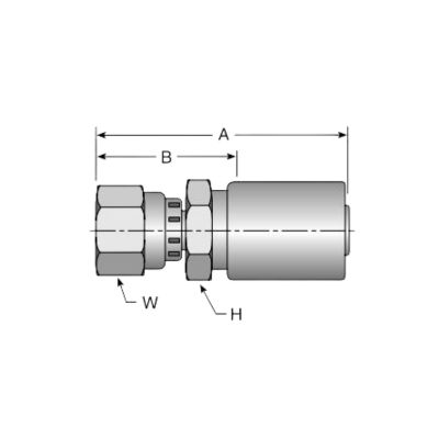106HY crimp on hydraulic fitting drawing Topa