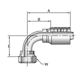 1J977 one piece hose fitting drawing Topa