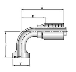 1XN77 crimp style hydraulic hose fitting drawing Topa