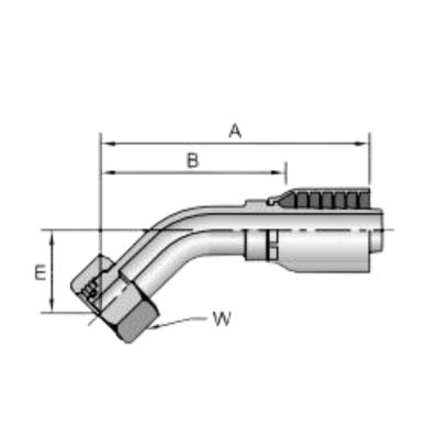 10C43 hydraulic crimp fitting Drawing Topa