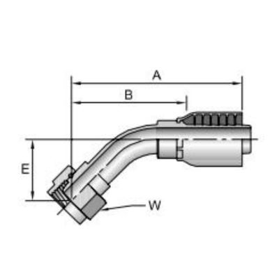 1B143 hydraulic hose crimp fittings Drawing Topa
