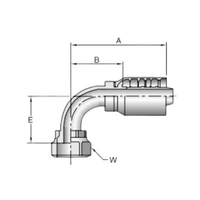 1J977 one piece hose fitting drawing Topa