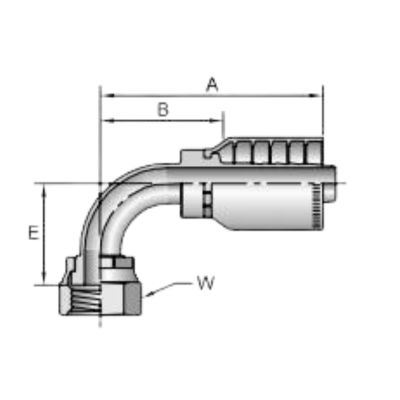 1J978 crimp hydraulic hose fittings drawing Topa