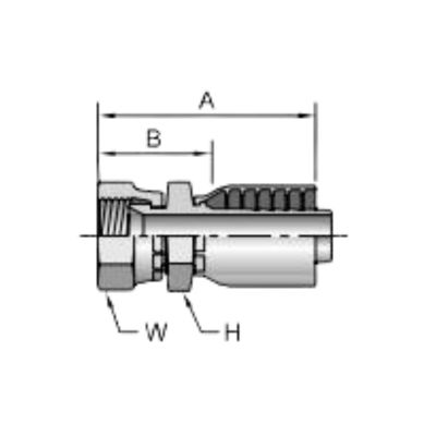 1MU43 crimp style hydraulic hose fitting Drawing Topa