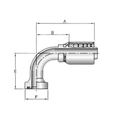 1XN77 crimp style hydraulic hose fitting drawing Topa