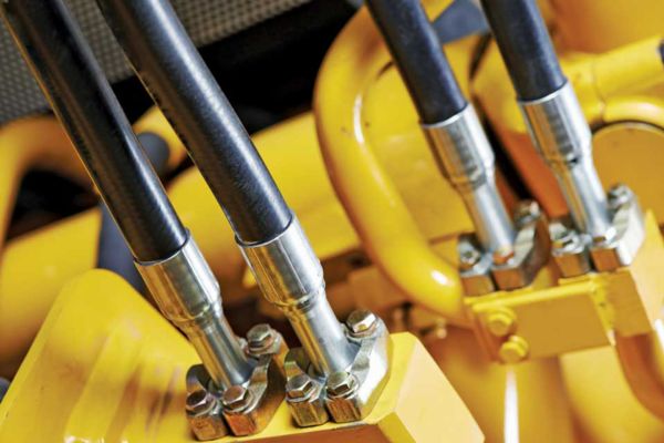 excavator hose routing