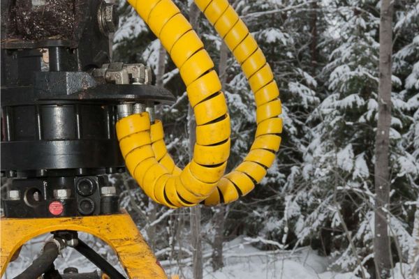 protective Hydraulic Hoses in Forestry Machine