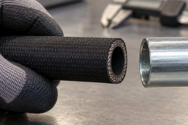 Square-cut hydraulic hose and fitting