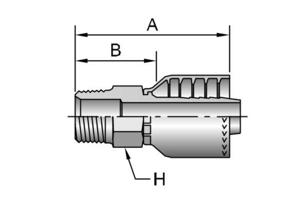 10543 ORB One Piece Hose Fittings Drawing Topa