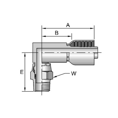 11L43 NPT One Piece Hdraulic Hose Fittings Drawing Topa