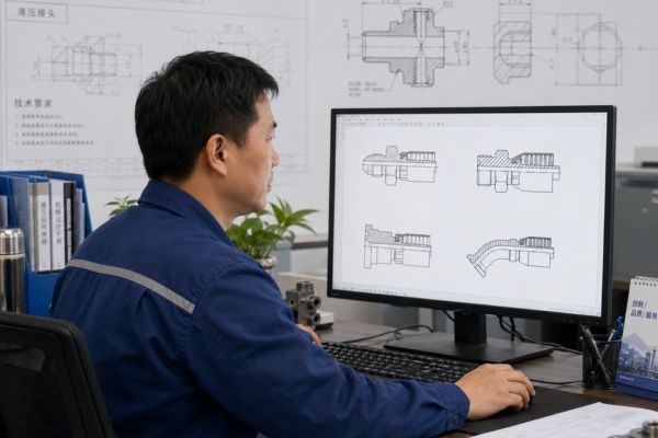 Crimp Hydraulic Fitting CAD