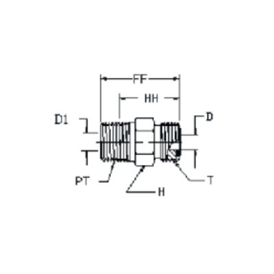 FS2404 ORFS hydraulic fitting drawing Topa