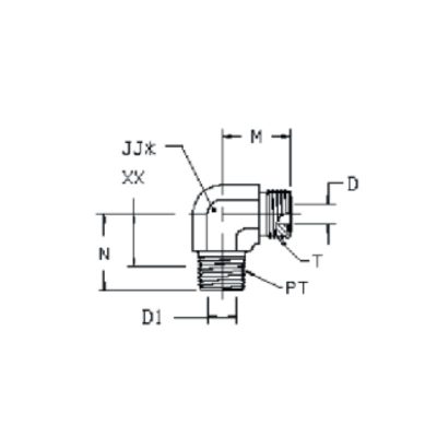 FS2501 ORFS hydraulic fitting drawing Topa