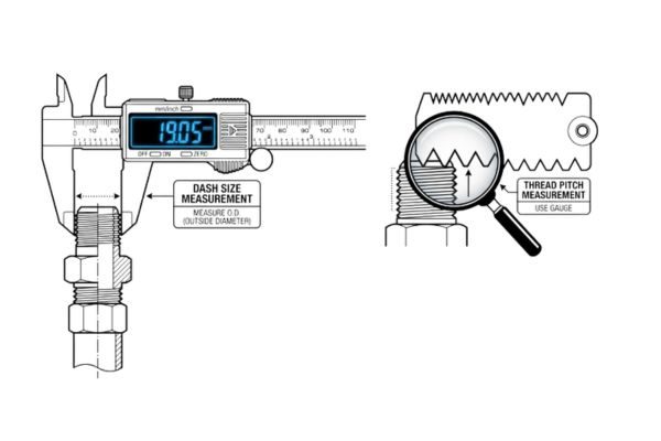 measure Thread size and pitch