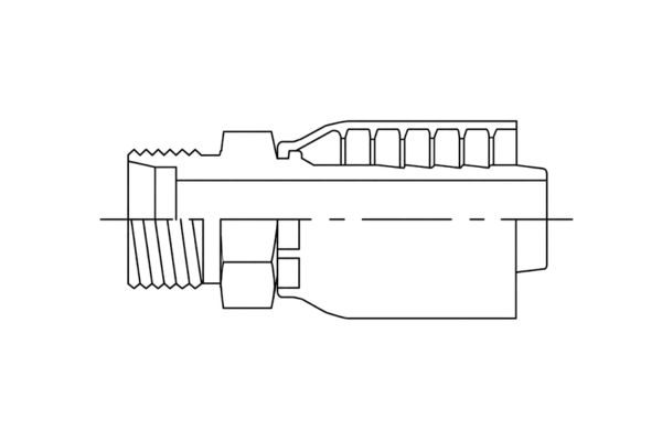 metric 24° thread crimp fitting
